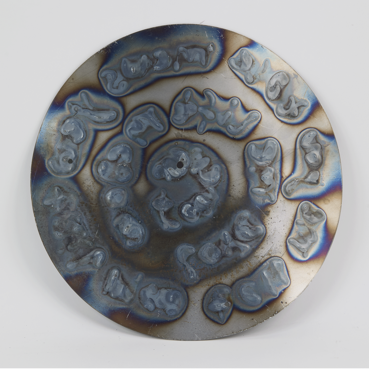 tell me you love me. Steel. 30 cm diameter; 1 mm depth. 2025.