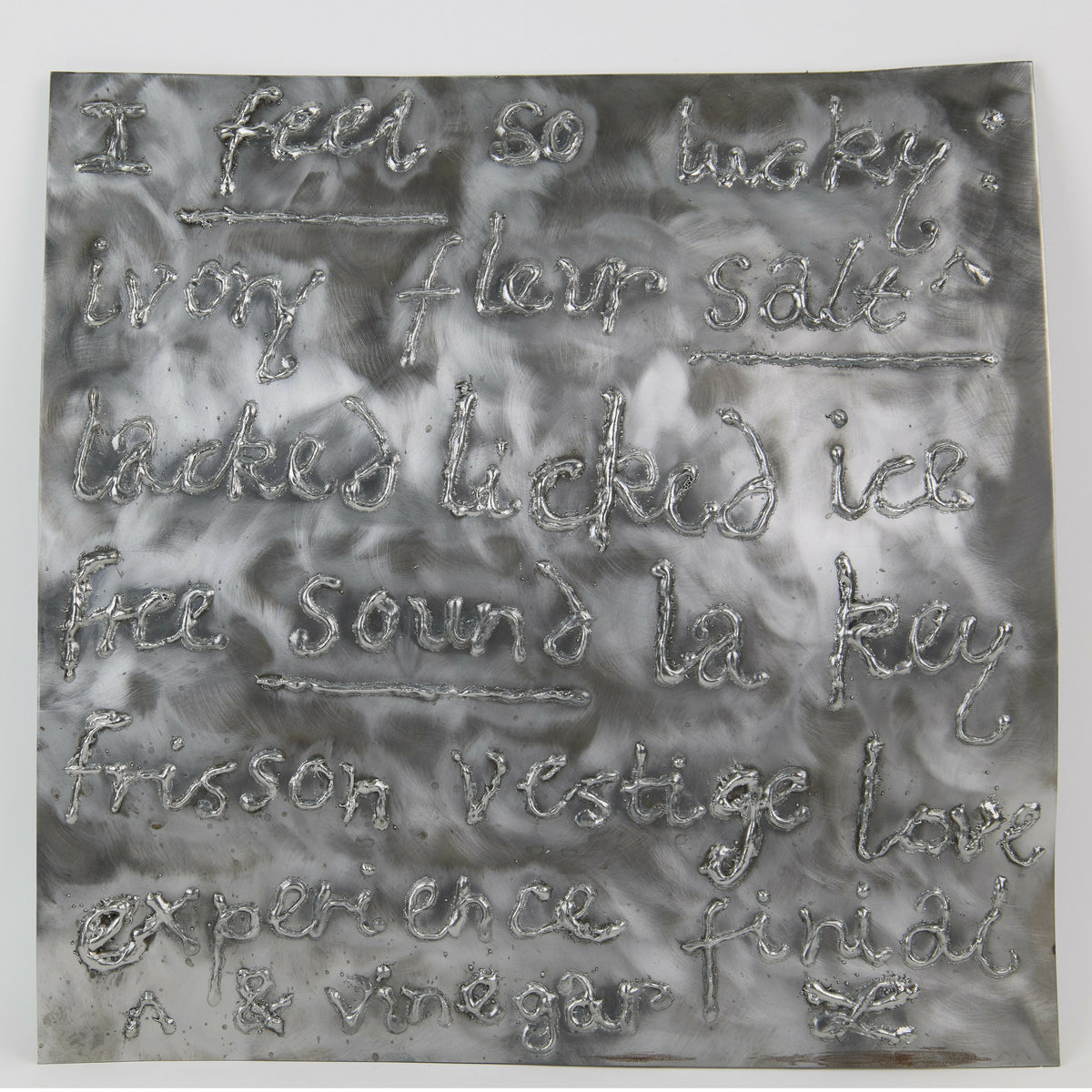 Inscriptions (II). Steel. 50 x 50 x 0.25 cm. 2025